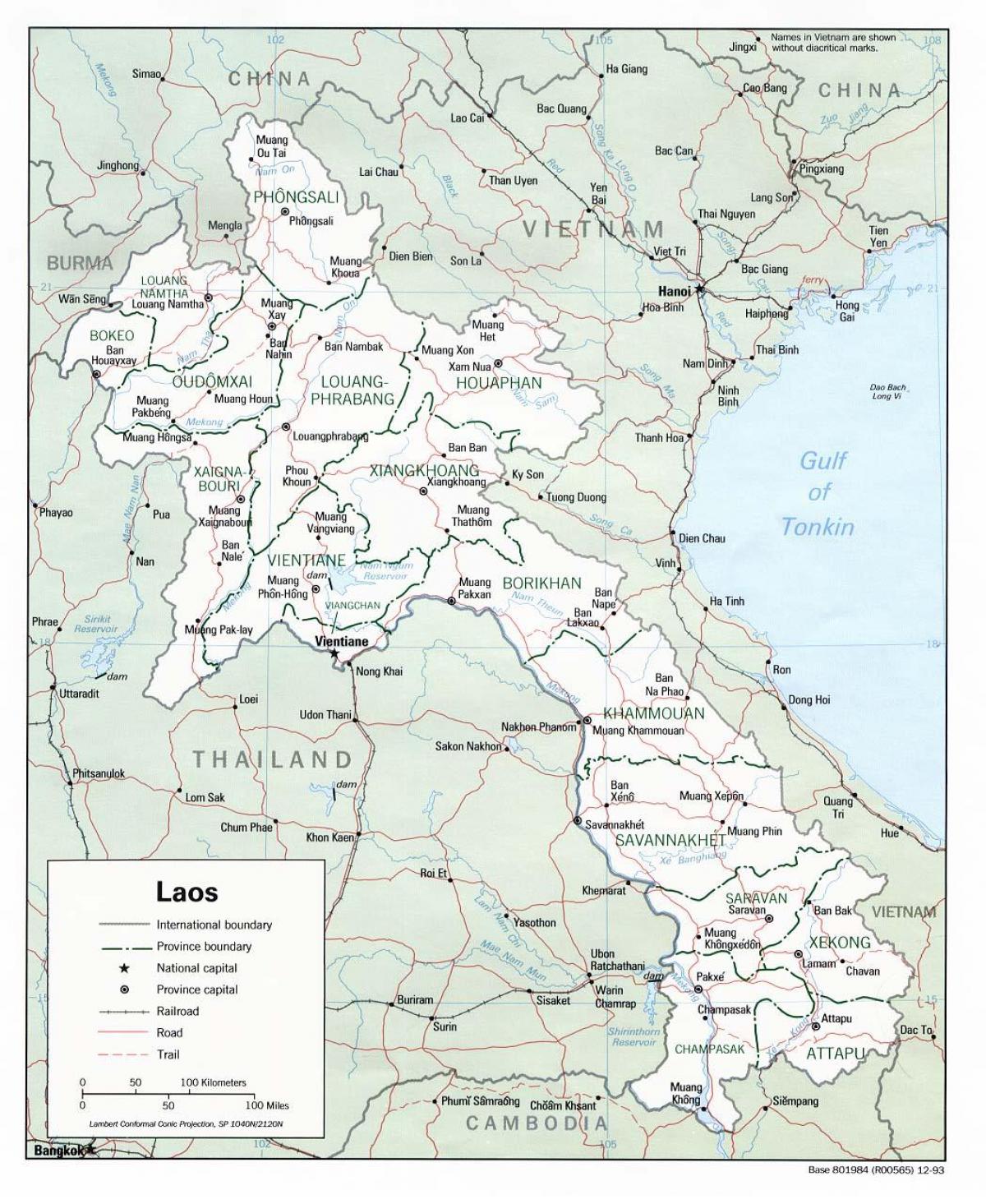 laos map with cities