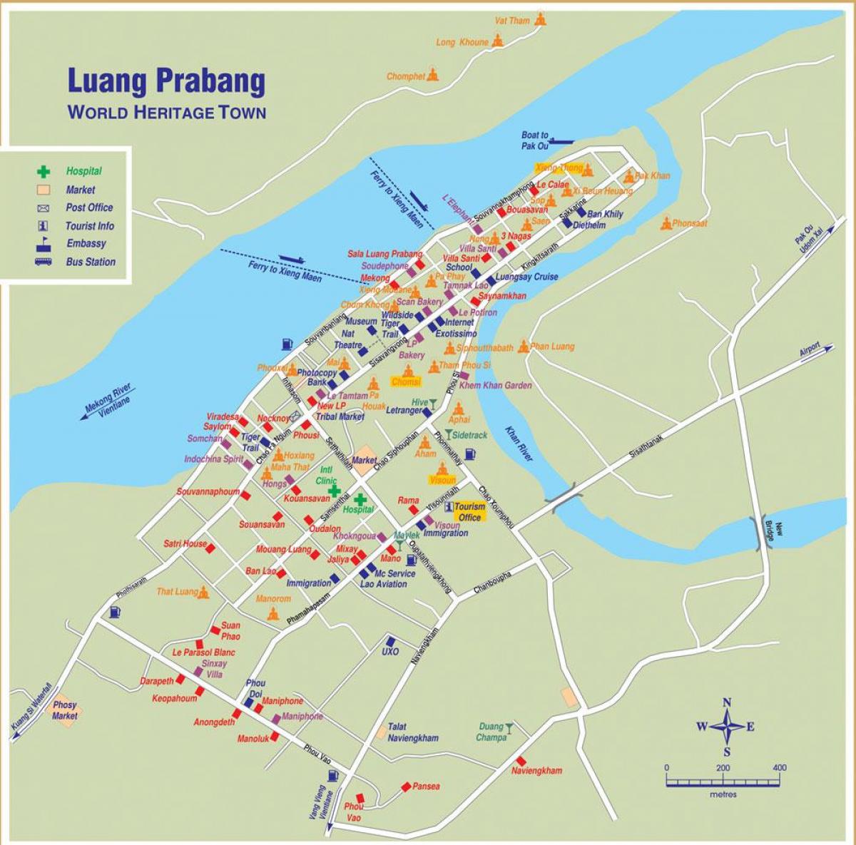 Map of luang prabang laos 