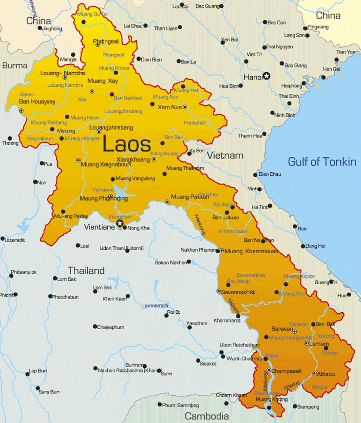 laos on a map