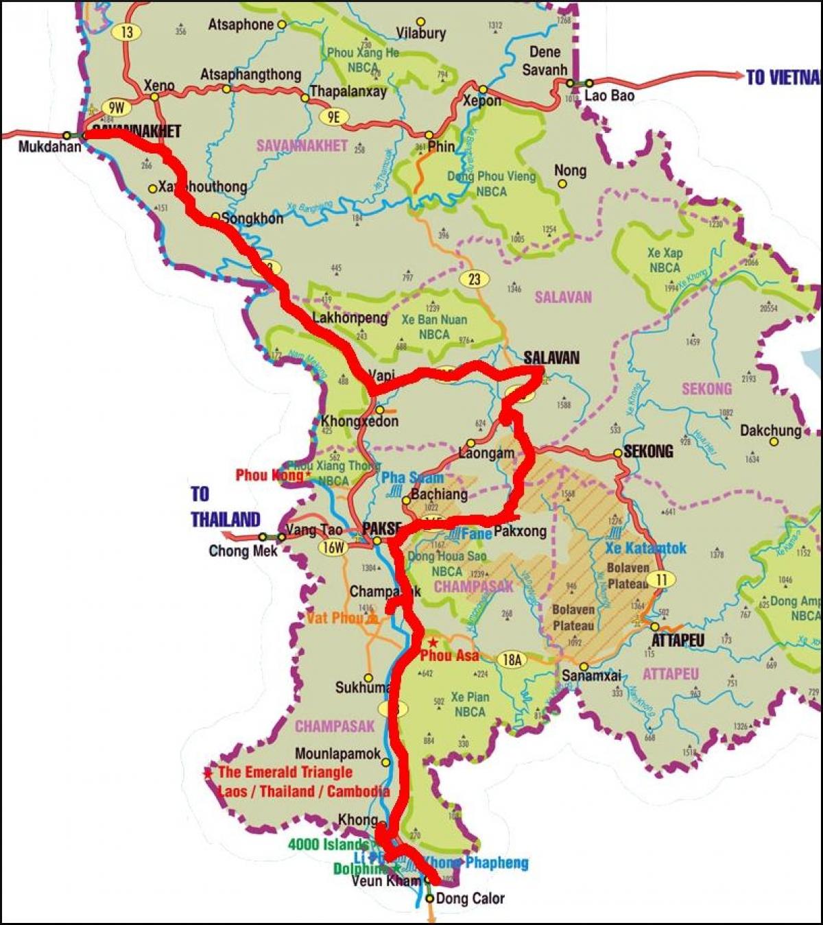Map of savannakhet laos