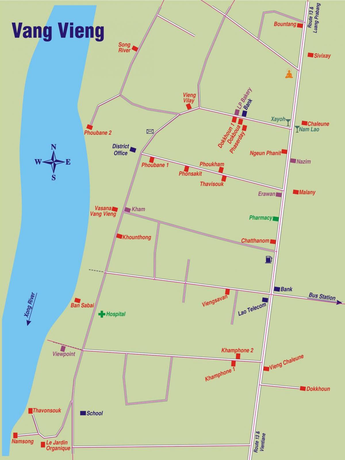 Map of vang vieng laos