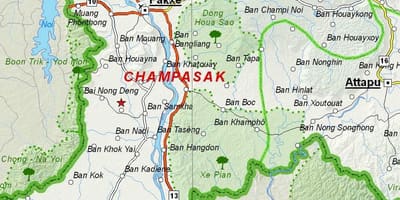 Map of champasak laos