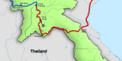 Mekong river in laos map